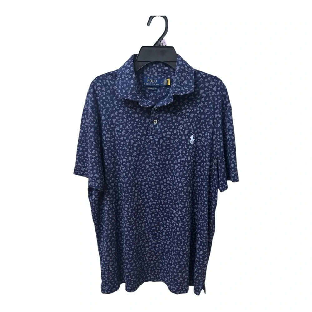Polo Ralph Lauren NWT Men's Blue Floral Polo Shirt Size L/G